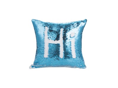 Pillow Cover(Flip Sequin, Light Blue/White)