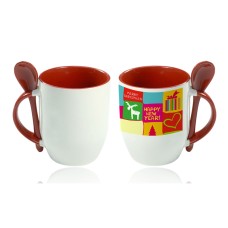 12oz Color Spoon Mug Red