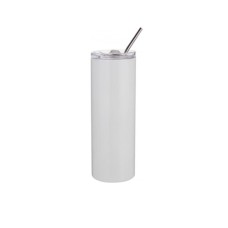 20oz/600ml Stainless Steel Tumbler with Straw & Lid(White)
