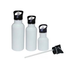 Stainless Steel Water Bottle with Straw Top(White)