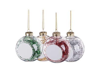 8cm Plastic Christmas Ball Ornament w String