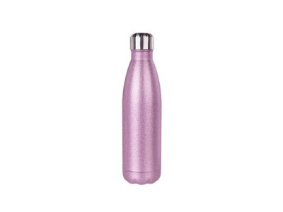 17oz/500ml Stainless Steel Cola Bottle(Glitter Pink)