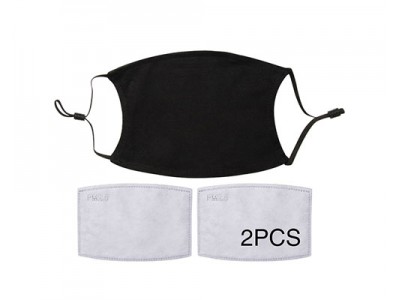 Full Cotton Face Mask with Filter(13*17.8cm, Black)