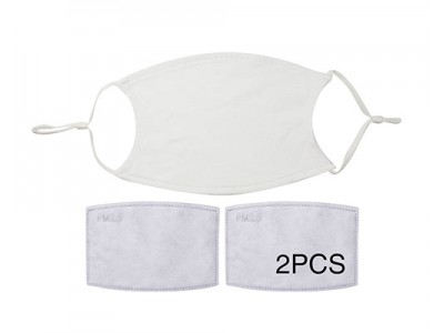 Full Cotton Face Mask with Filter(13*17.8cm, White)