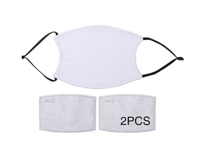 Poly-Cotton Face Mask with Filter(13*18.5cm, Black Strap)