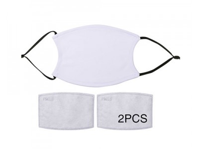 Poly-Cotton Face Mask with Filter(13*18.5cm, Black Strap)