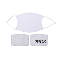 Poly-Cotton Face Mask with Filter(13*18.5cm, White Strap)