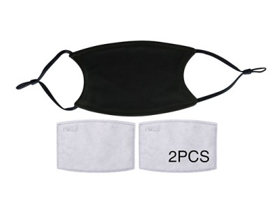 Full Cotton Kids Face Mask with Filter (10*15cm, Black)