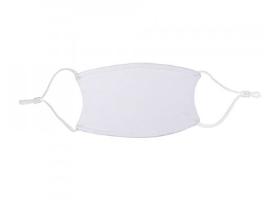 Poly-Cotton Kids Face Mask with Filter(10*15cm, White Strap)