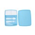 Plastic Lunch Box w Grid-Blue