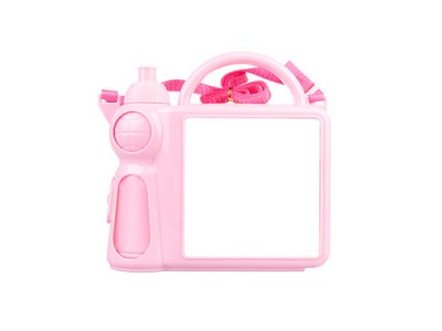 Plastic Handle Lunch Box-Pink