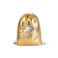 Drawstring Backpack(Sequin, Gold/Silver)