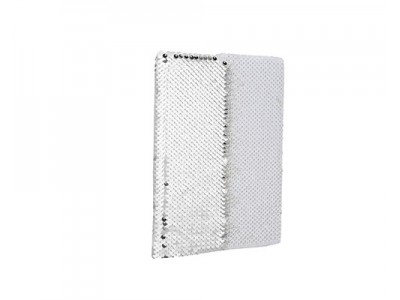 A5 Notebook(Flip Sequin, Silver/White)