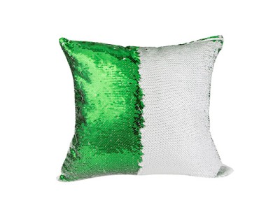 Pillow Cover(Flip Sequin, White/Green)