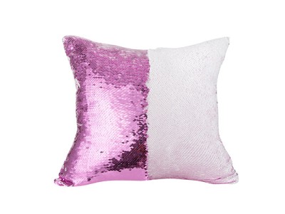 Pillow Cover(Flip Sequin, White/Purple)