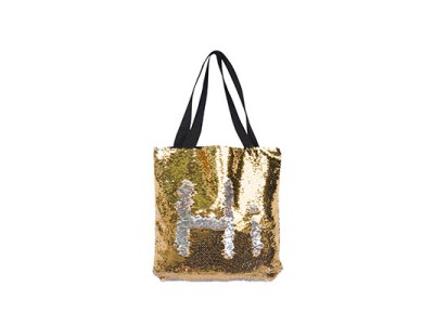 Tote Bag(Sequin & Linen, Gold/Silver)