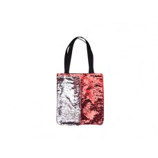 Tote Bag(Sequin & Linen, Red/Silver)