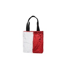 Tote Bag(Sequin & Linen, Red/White)