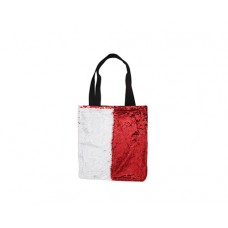 Tote Bag(Sequin & Linen, Red/White)