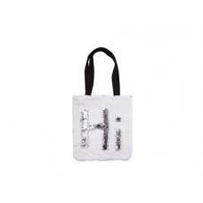 Tote Bag(Sequin & Linen, White/Silver)