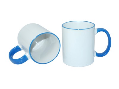 11oz Two-Tone Color Mug(Handle Only) Light Blue