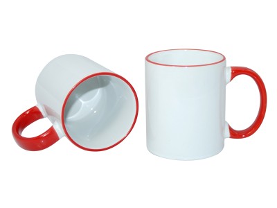 11oz Two-Tone Color Mug(Handle Only) Red