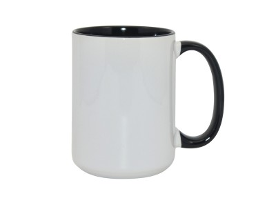 15oz Two-Tone Color Mug(Inside & Handle) Black