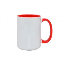 15oz Two-Tone Color Mug(Inside & Handle) Red