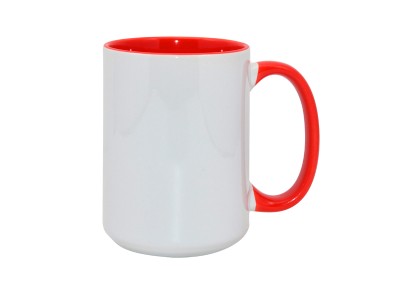 15oz Two-Tone Color Mug(Inside & Handle) Red