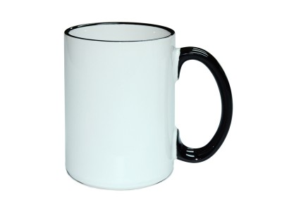 15oz Two-Tone Color Mug(Handle Only) Black