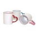 11oz Two-Tone Color Mug W Heart Handle(Red Rim)
