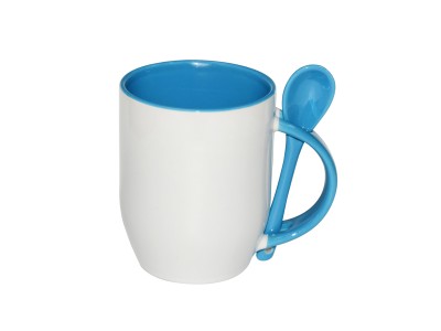 12oz Color Spoon Mug Light Blue