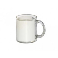 11oz Glass mug w White Patch