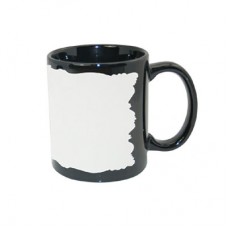 11oz Black Mug w White Patch(Butterfly)