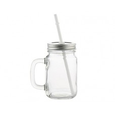 Mason Jar(Clear) with Straw