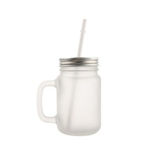 Mason Jar(Frosted) with Straw