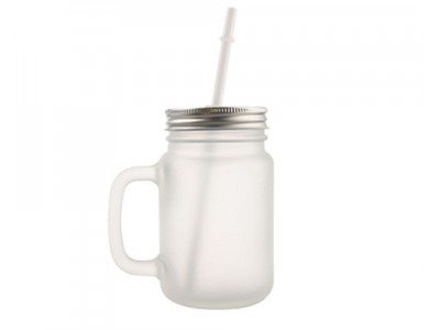 Mason Jar(Frosted) with Straw