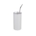 17oz/500ml Stainless Steel Tumbler with Straw & Lid(White)