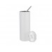 20oz/600ml Stainless Steel Tumbler with Straw & Lid(White)