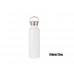 12oz/17oz/25oz Stainless Steel Bottle w Bamboo Lid(White)