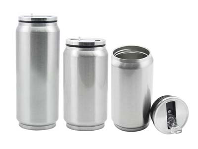 Stainless Steel Coke Can with Straw(Silver)