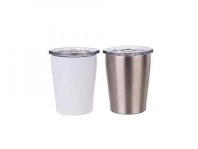 8oz/240ml Stainless Steel Milk Mug w/ Plastic Lid