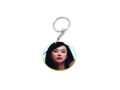 Plastic Key Ring (39mm Round Color Edge)