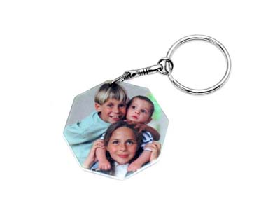 Plastic Key Ring (44mm Octangle)