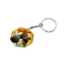 Plastic Key Ring (44mm Octangle,Color Edge)