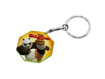 Plastic Key Ring (44mm Octangle,Color Edge)