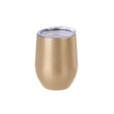 12oz Stainless Steel Stemless Wine Cup(Glitter Gold)