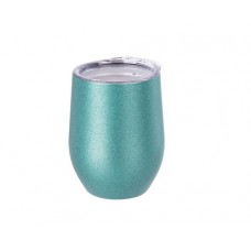 12oz Stainless Steel Stemless Wine Cup(Glitter L.Blue)