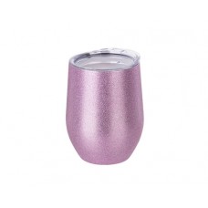 12oz Stainless Steel Stemless Wine Cup(Glitter Pink)