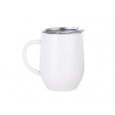 12oz Stainless Steel Stemless Wine Cup with Handle(White)